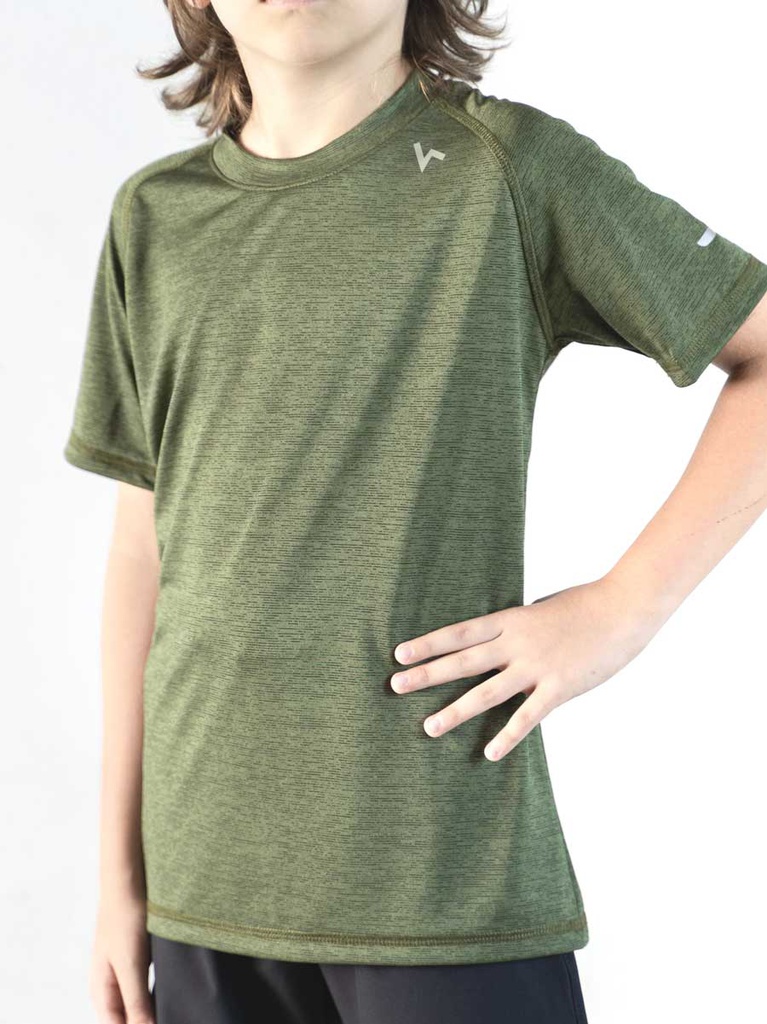 Remera Kids Dry Tech Melange Verde