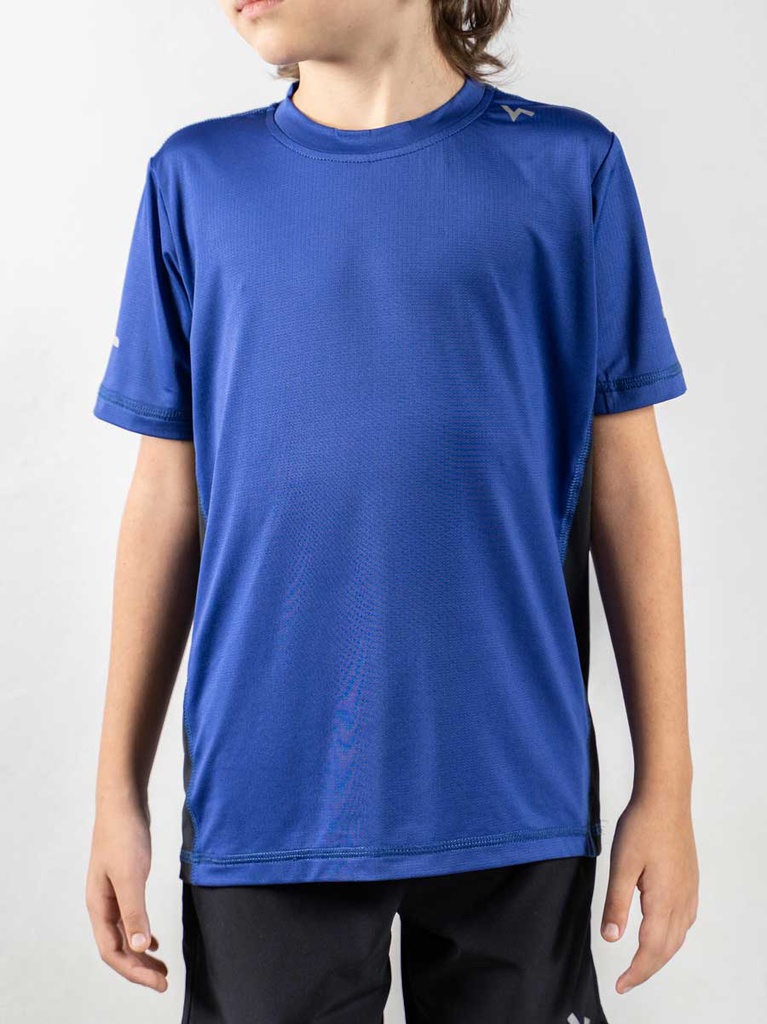 Remera Kids Dry Stretch Azul Combinada