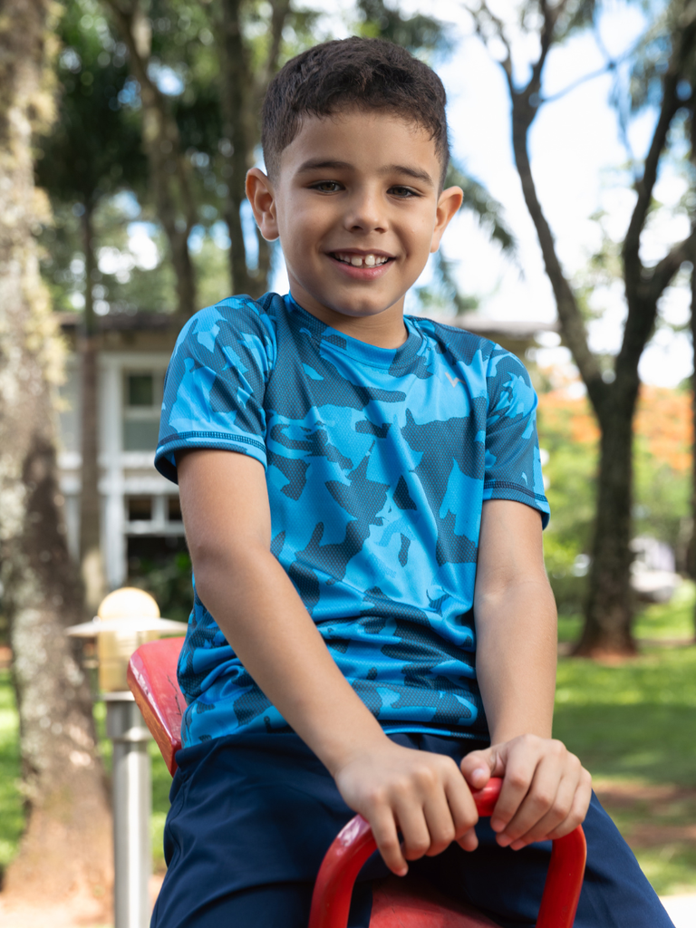 Remera Camo Azul Niño