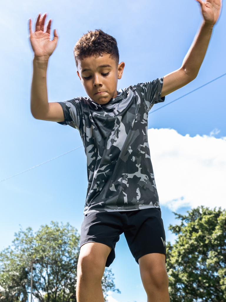 Remera Camo Gris Niño