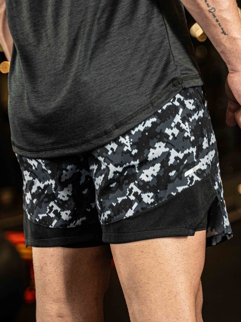 Short Runner Camo Pixel Gris