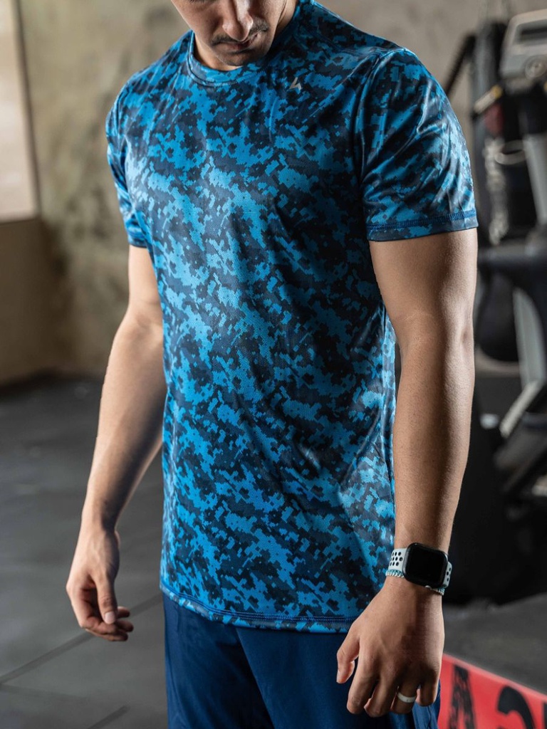 Remera Camo Pixel Blue