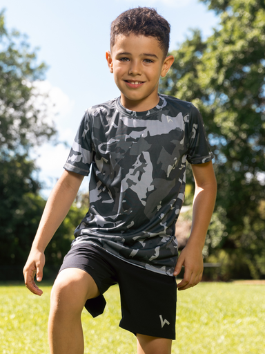 Remera Camo Gris Niño