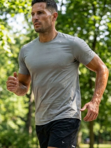 Remera Regular Dry Stretch Gris Claro